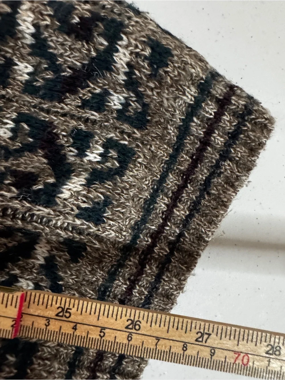 David Taylor Cardigan Mens Brown Black Geometric Jacquard Knit Grandpa Sweater